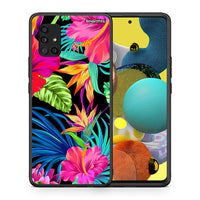 Thumbnail for Θήκη Samsung Galaxy A51 5G Tropical Flowers από τη Smartfits με σχέδιο στο πίσω μέρος και μαύρο περίβλημα | Samsung Galaxy A51 5G Tropical Flowers case with colorful back and black bezels