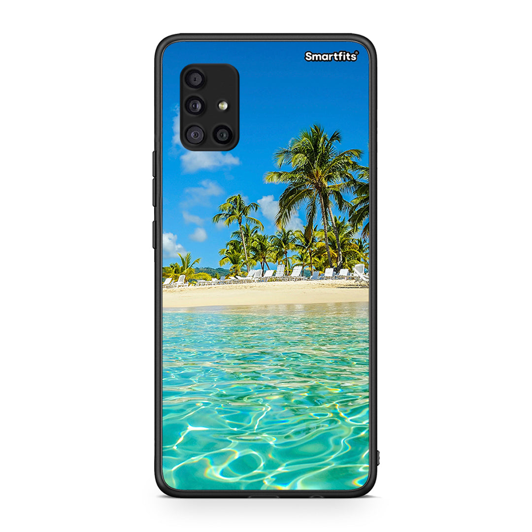 Samsung Galaxy A51 5G Tropical Vibes Θήκη από τη Smartfits με σχέδιο στο πίσω μέρος και μαύρο περίβλημα | Smartphone case with colorful back and black bezels by Smartfits