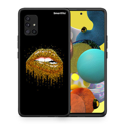 Θήκη Samsung Galaxy A51 5G Golden Valentine από τη Smartfits με σχέδιο στο πίσω μέρος και μαύρο περίβλημα | Samsung Galaxy A51 5G Golden Valentine case with colorful back and black bezels