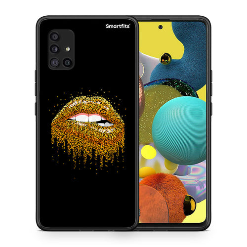 Θήκη Samsung Galaxy A51 5G Golden Valentine από τη Smartfits με σχέδιο στο πίσω μέρος και μαύρο περίβλημα | Samsung Galaxy A51 5G Golden Valentine case with colorful back and black bezels