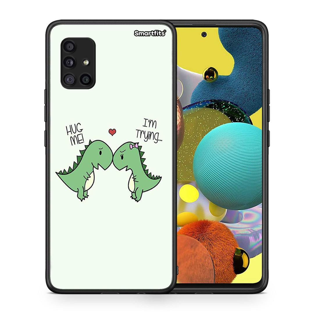 Θήκη Samsung Galaxy A51 5G Rex Valentine από τη Smartfits με σχέδιο στο πίσω μέρος και μαύρο περίβλημα | Samsung Galaxy A51 5G Rex Valentine case with colorful back and black bezels