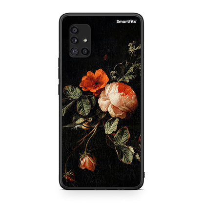 Samsung Galaxy A51 5G Vintage Roses θήκη από τη Smartfits με σχέδιο στο πίσω μέρος και μαύρο περίβλημα | Smartphone case with colorful back and black bezels by Smartfits