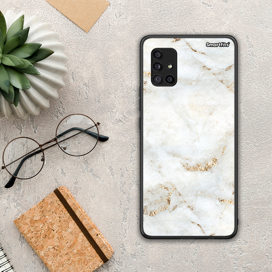 White Gold Marble - Samsung Galaxy A51 5G θήκη