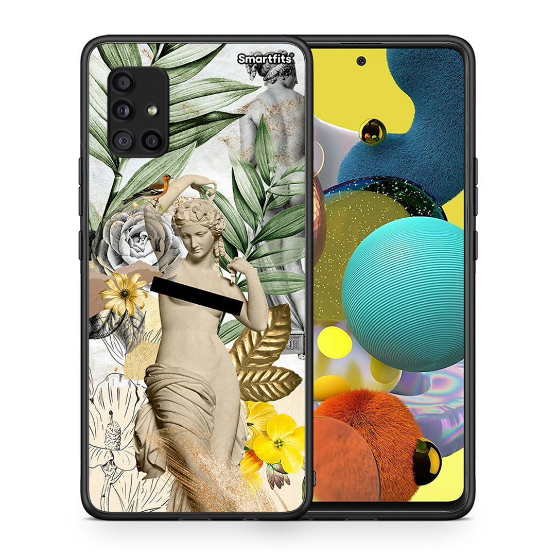 Θήκη Samsung Galaxy A51 5G Woman Statue από τη Smartfits με σχέδιο στο πίσω μέρος και μαύρο περίβλημα | Samsung Galaxy A51 5G Woman Statue case with colorful back and black bezels