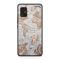 Thumbnail for Samsung Galaxy A51 5G World Map Θήκη από τη Smartfits με σχέδιο στο πίσω μέρος και μαύρο περίβλημα | Smartphone case with colorful back and black bezels by Smartfits