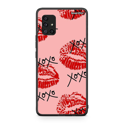 Samsung Galaxy A51 5G XOXO Lips θήκη από τη Smartfits με σχέδιο στο πίσω μέρος και μαύρο περίβλημα | Smartphone case with colorful back and black bezels by Smartfits