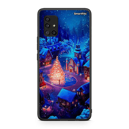 Samsung Galaxy A51 5G Xmas Village θήκη από τη Smartfits με σχέδιο στο πίσω μέρος και μαύρο περίβλημα | Smartphone case with colorful back and black bezels by Smartfits