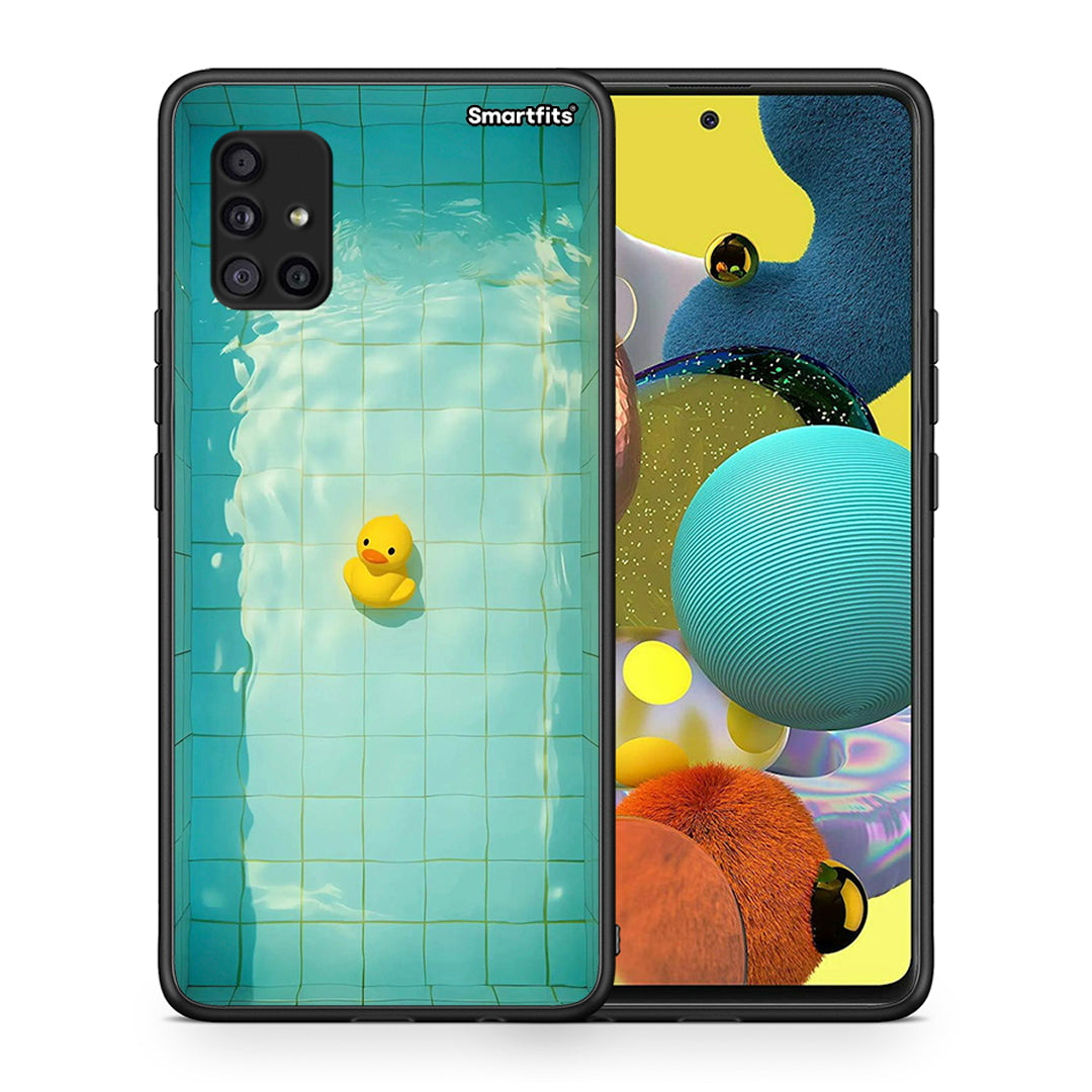 Θήκη Samsung Galaxy A51 5G Yellow Duck από τη Smartfits με σχέδιο στο πίσω μέρος και μαύρο περίβλημα | Samsung Galaxy A51 5G Yellow Duck case with colorful back and black bezels