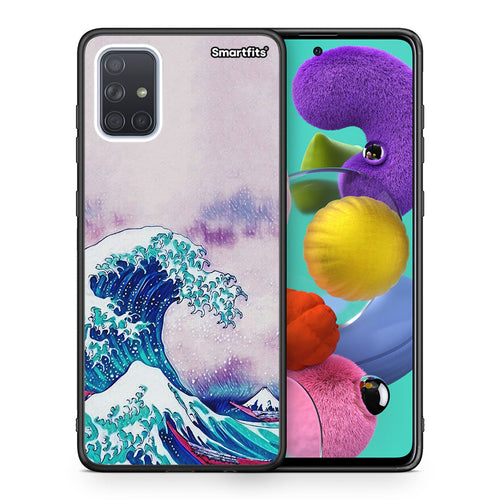 Θήκη Samsung A51 Blue Waves από τη Smartfits με σχέδιο στο πίσω μέρος και μαύρο περίβλημα | Samsung A51 Blue Waves case with colorful back and black bezels