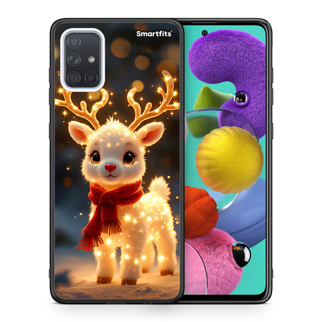 Θήκη Samsung A51 Christmas Cutie από τη Smartfits με σχέδιο στο πίσω μέρος και μαύρο περίβλημα | Samsung A51 Christmas Cutie case with colorful back and black bezels