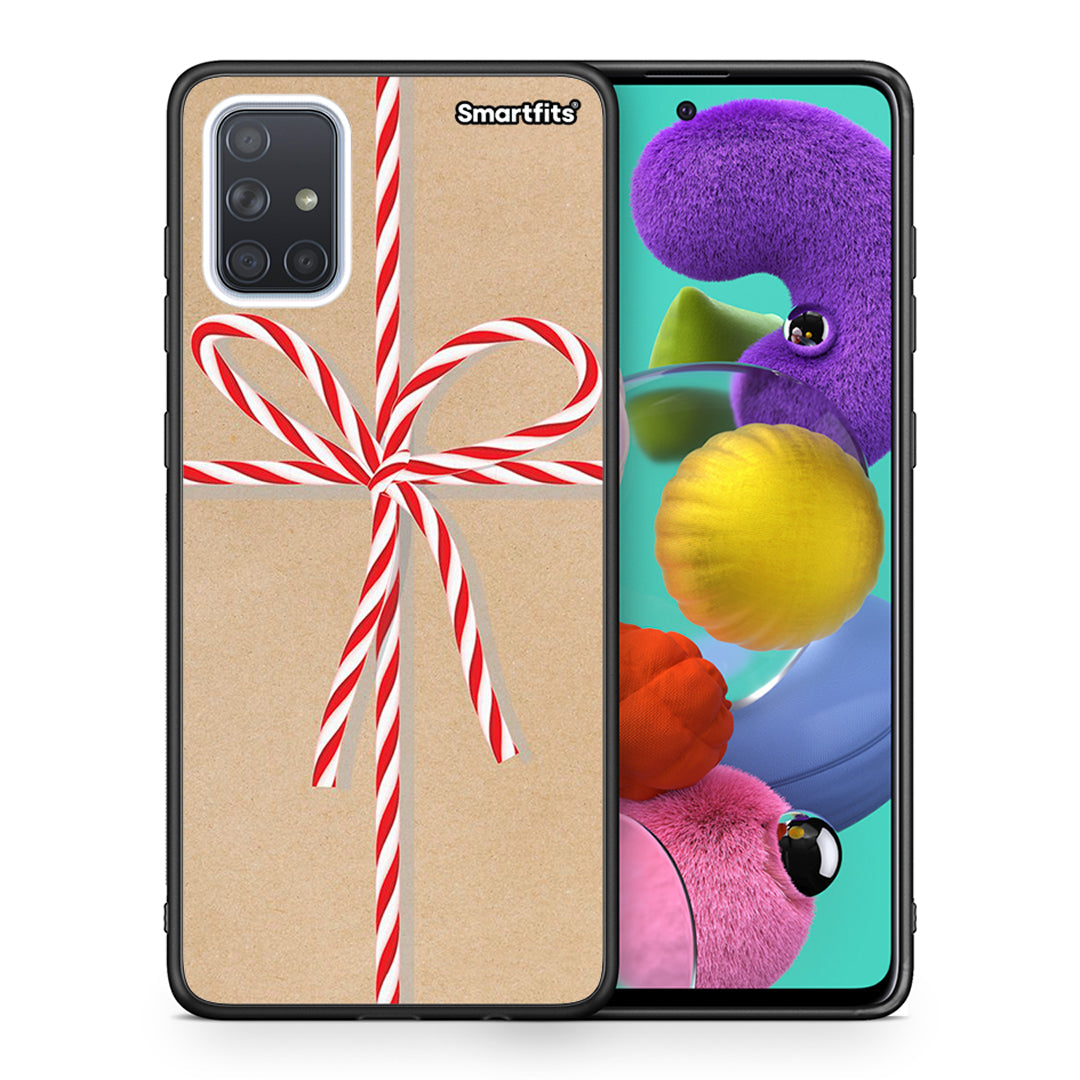 Θήκη Samsung A51 Christmas Gift από τη Smartfits με σχέδιο στο πίσω μέρος και μαύρο περίβλημα | Samsung A51 Christmas Gift case with colorful back and black bezels