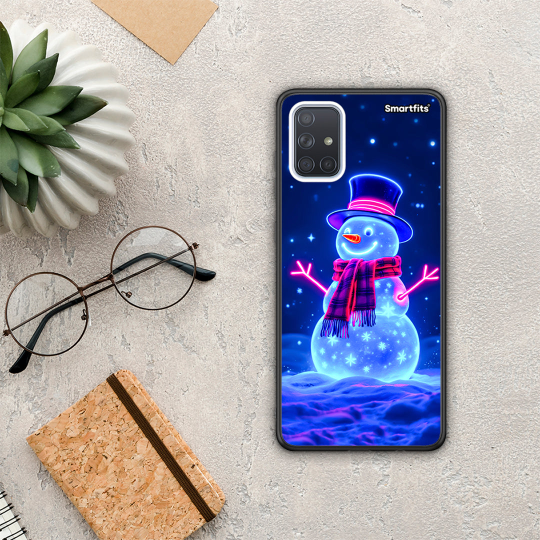 Christmas Neon Snowman - Samsung Galaxy A51 θήκη