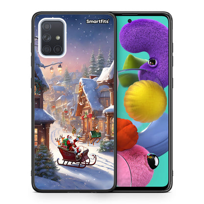 Θήκη Samsung A51 Christmas Snow από τη Smartfits με σχέδιο στο πίσω μέρος και μαύρο περίβλημα | Samsung A51 Christmas Snow case with colorful back and black bezels