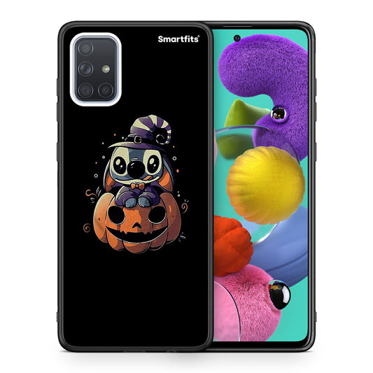 Θήκη Samsung A51 Halloween Stitch από τη Smartfits με σχέδιο στο πίσω μέρος και μαύρο περίβλημα | Samsung A51 Halloween Stitch case with colorful back and black bezels