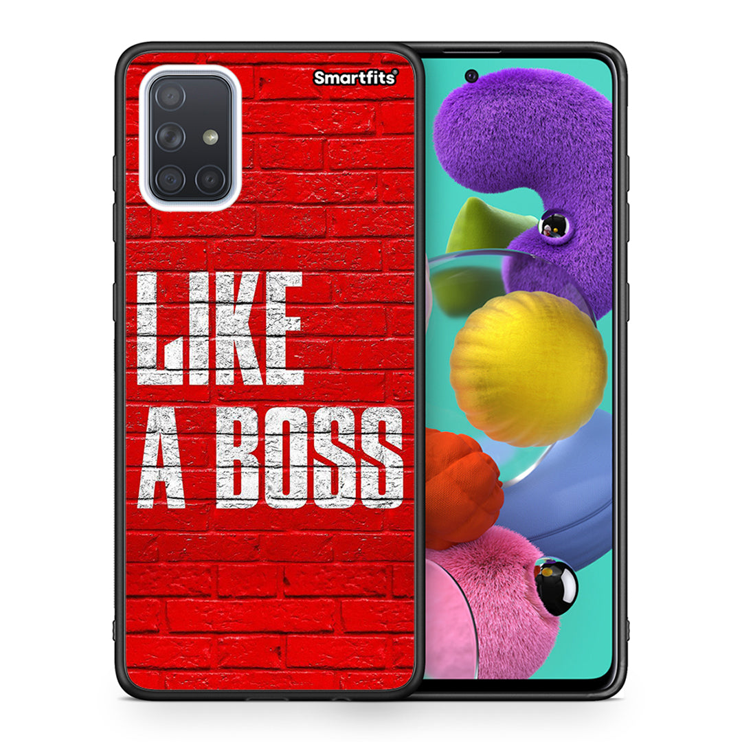 Θήκη Samsung A51 Like A Boss από τη Smartfits με σχέδιο στο πίσω μέρος και μαύρο περίβλημα | Samsung A51 Like A Boss case with colorful back and black bezels