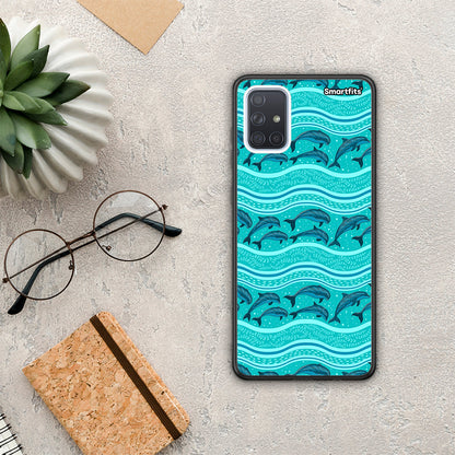 Swimming Dolphins - Samsung Galaxy A51 θήκη