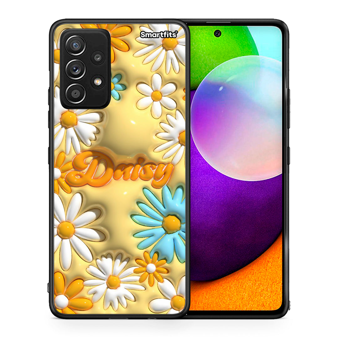 Θήκη Samsung Galaxy A52 Bubble Daisies από τη Smartfits με σχέδιο στο πίσω μέρος και μαύρο περίβλημα | Samsung Galaxy A52 Bubble Daisies case with colorful back and black bezels