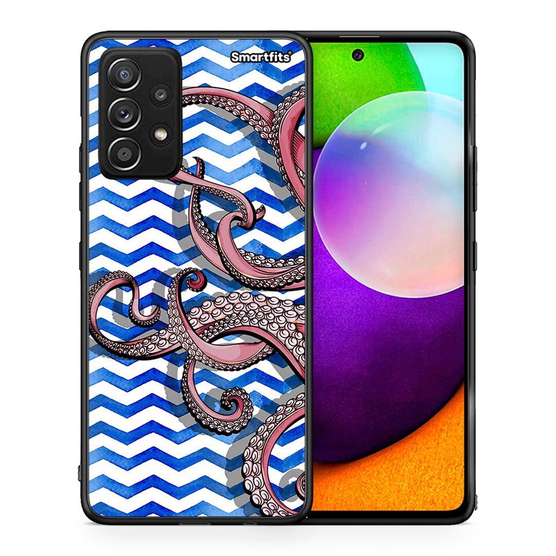 Θήκη Samsung Galaxy A52 Chevron Devilfish από τη Smartfits με σχέδιο στο πίσω μέρος και μαύρο περίβλημα | Samsung Galaxy A52 Chevron Devilfish case with colorful back and black bezels