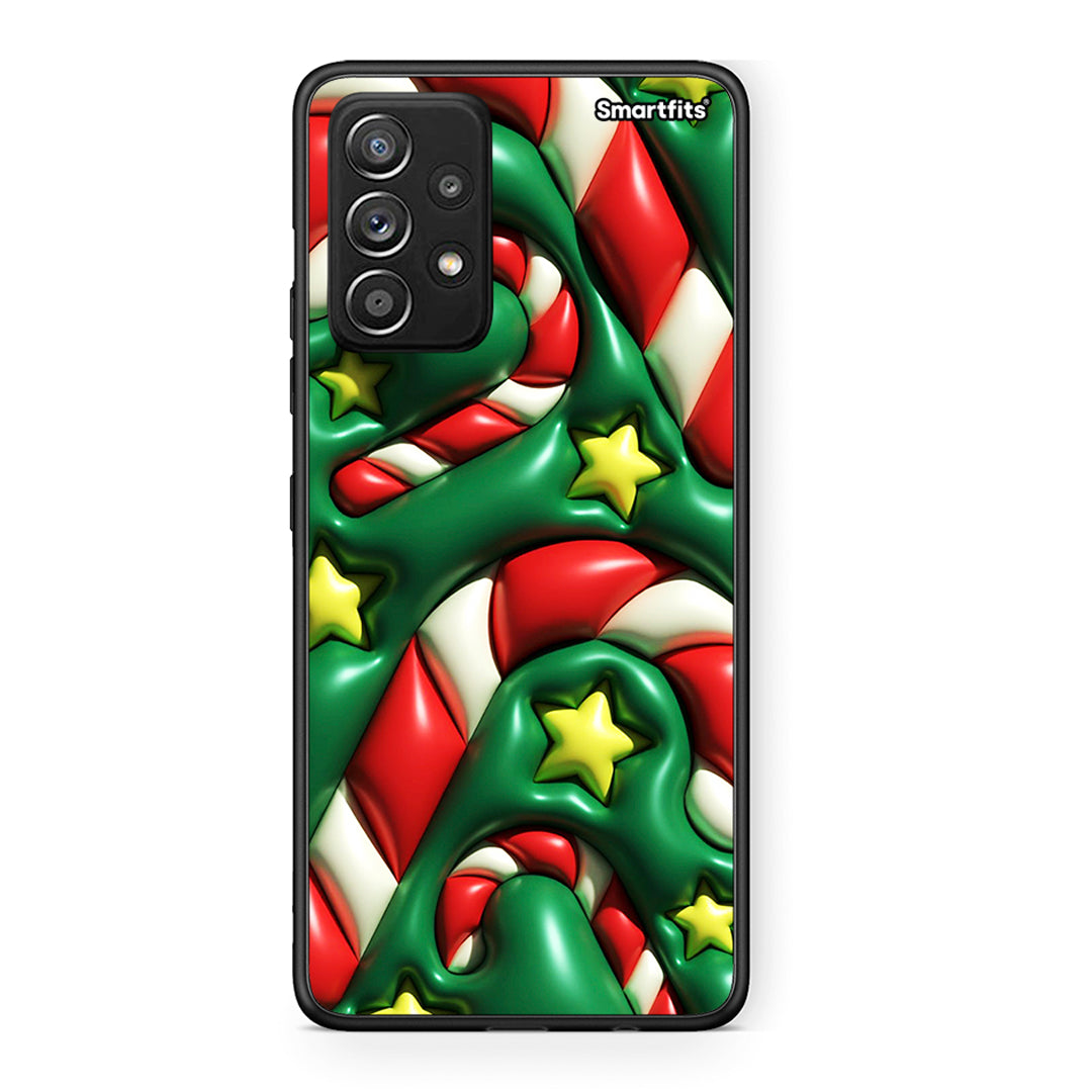 Samsung Galaxy A52 Christmas Bubbles θήκη από τη Smartfits με σχέδιο στο πίσω μέρος και μαύρο περίβλημα | Smartphone case with colorful back and black bezels by Smartfits