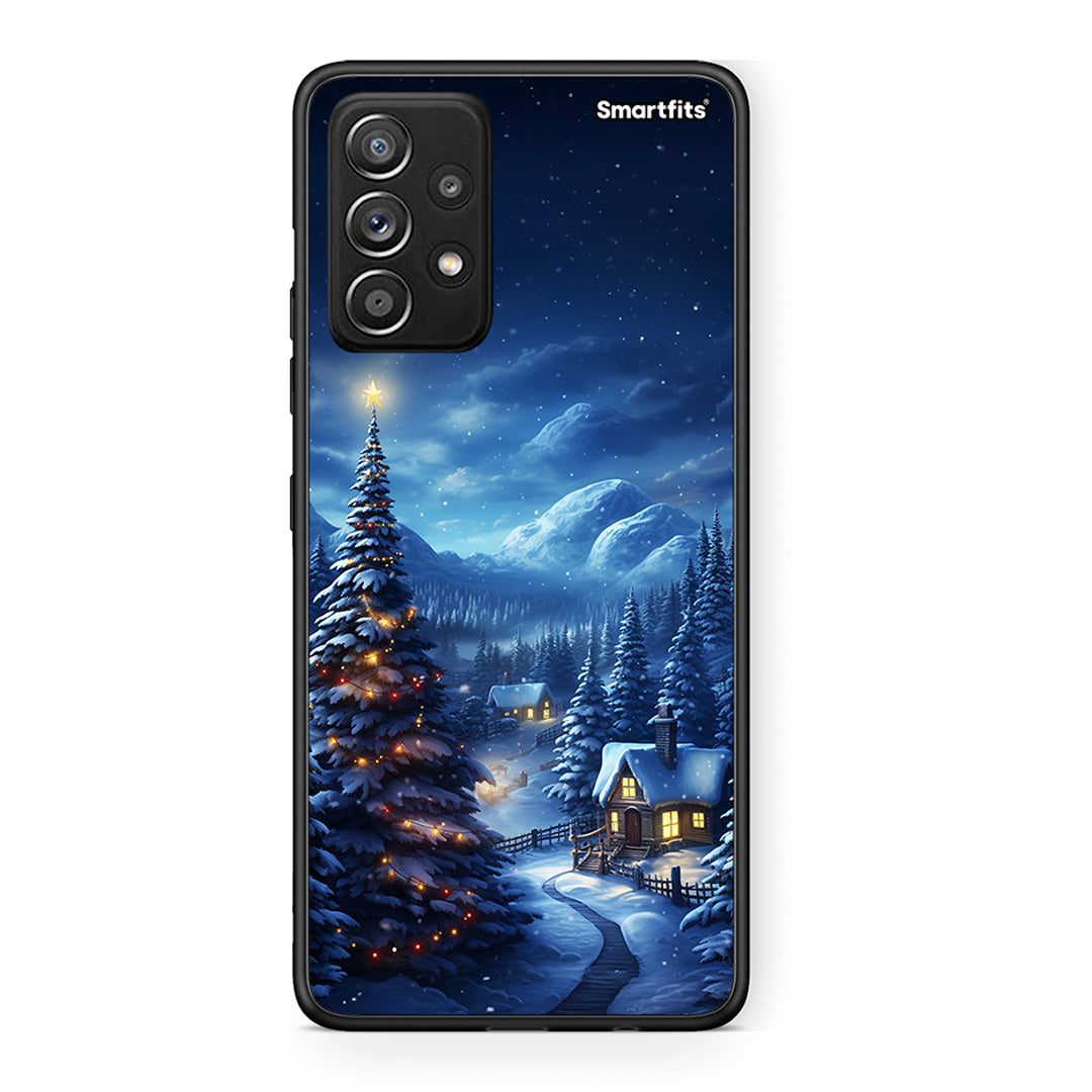 Samsung Galaxy A52 Christmas Scenery θήκη από τη Smartfits με σχέδιο στο πίσω μέρος και μαύρο περίβλημα | Smartphone case with colorful back and black bezels by Smartfits