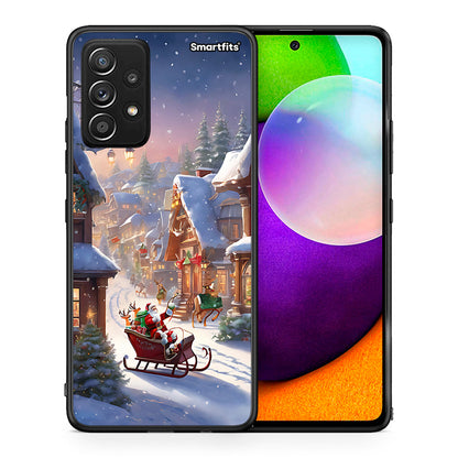 Θήκη Samsung Galaxy A52 Christmas Snow από τη Smartfits με σχέδιο στο πίσω μέρος και μαύρο περίβλημα | Samsung Galaxy A52 Christmas Snow case with colorful back and black bezels
