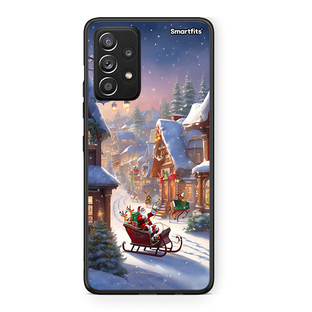 Samsung Galaxy A52 Christmas Snow θήκη από τη Smartfits με σχέδιο στο πίσω μέρος και μαύρο περίβλημα | Smartphone case with colorful back and black bezels by Smartfits