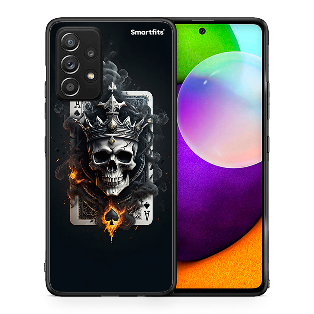 Θήκη Samsung Galaxy A52 Skull King Ace από τη Smartfits με σχέδιο στο πίσω μέρος και μαύρο περίβλημα | Samsung Galaxy A52 Skull King Ace case with colorful back and black bezels