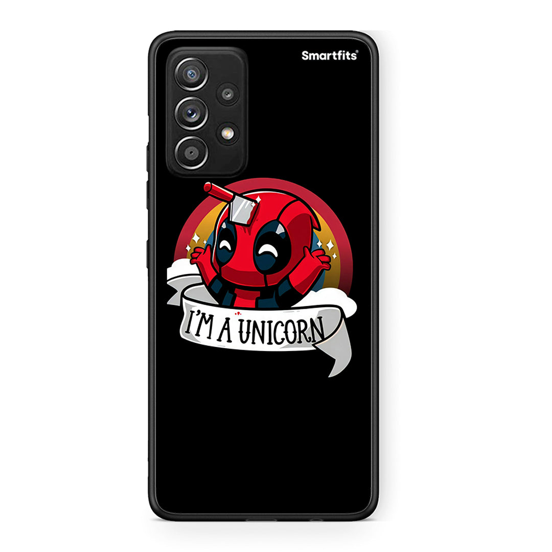 Samsung Galaxy A52 Unicorn Deadpool θήκη από τη Smartfits με σχέδιο στο πίσω μέρος και μαύρο περίβλημα | Smartphone case with colorful back and black bezels by Smartfits