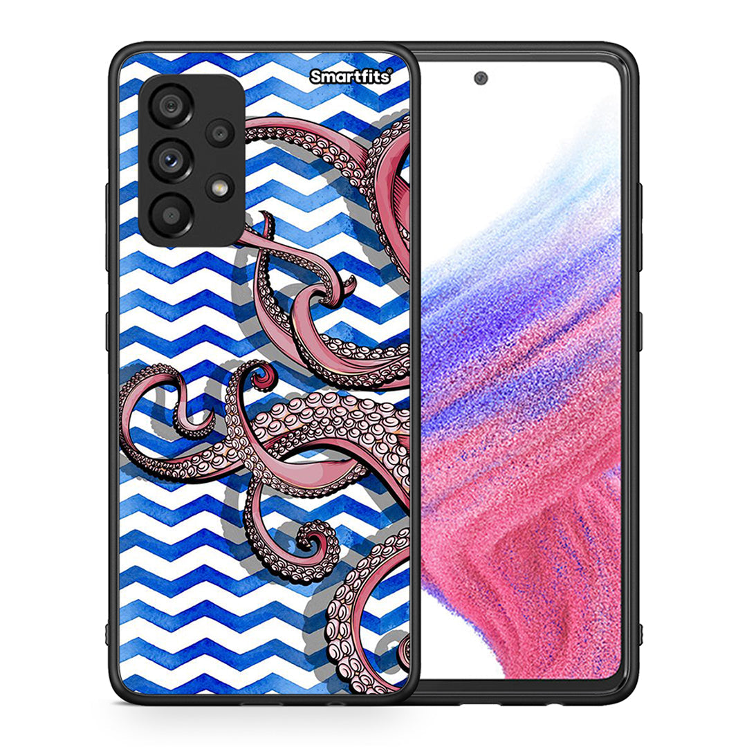 Θήκη Samsung A53 5G Chevron Devilfish από τη Smartfits με σχέδιο στο πίσω μέρος και μαύρο περίβλημα | Samsung A53 5G Chevron Devilfish case with colorful back and black bezels