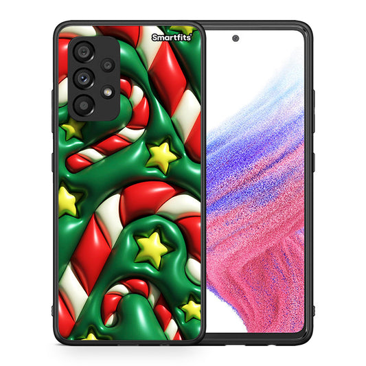 Θήκη Samsung A53 5G Christmas Bubbles από τη Smartfits με σχέδιο στο πίσω μέρος και μαύρο περίβλημα | Samsung A53 5G Christmas Bubbles case with colorful back and black bezels