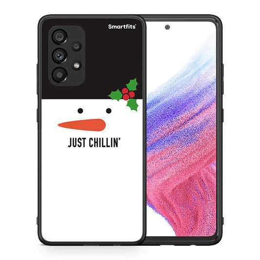 Θήκη Samsung A53 5G Christmas Chillin από τη Smartfits με σχέδιο στο πίσω μέρος και μαύρο περίβλημα | Samsung A53 5G Christmas Chillin case with colorful back and black bezels