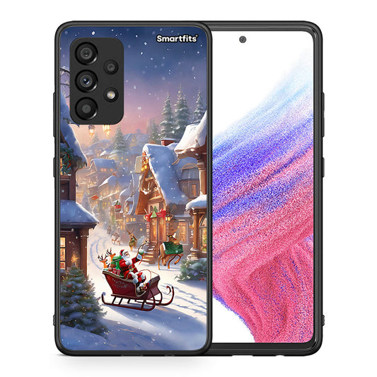 Θήκη Samsung A53 5G Christmas Snow από τη Smartfits με σχέδιο στο πίσω μέρος και μαύρο περίβλημα | Samsung A53 5G Christmas Snow case with colorful back and black bezels