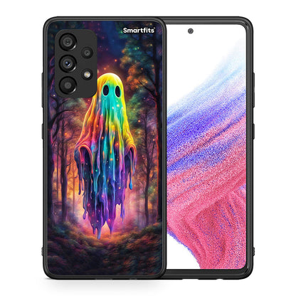 Θήκη Samsung A53 5G Halloween Ghost από τη Smartfits με σχέδιο στο πίσω μέρος και μαύρο περίβλημα | Samsung A53 5G Halloween Ghost case with colorful back and black bezels
