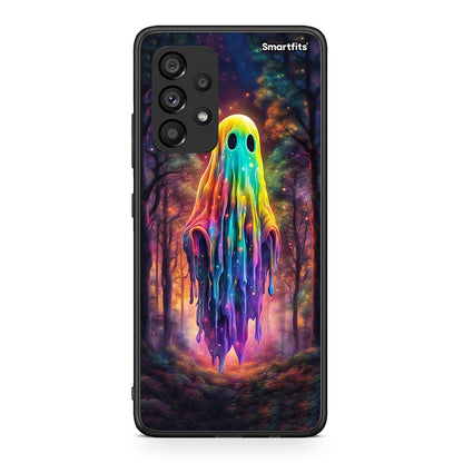 Samsung A53 5G Halloween Ghost θήκη από τη Smartfits με σχέδιο στο πίσω μέρος και μαύρο περίβλημα | Smartphone case with colorful back and black bezels by Smartfits