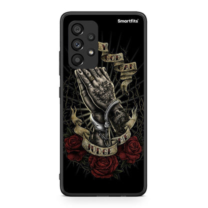 Samsung A53 5G Judge By God θήκη από τη Smartfits με σχέδιο στο πίσω μέρος και μαύρο περίβλημα | Smartphone case with colorful back and black bezels by Smartfits
