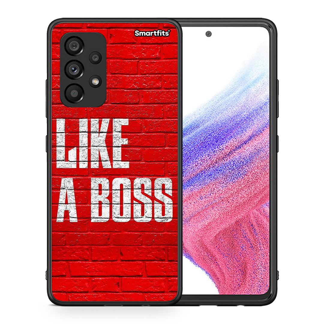 Θήκη Samsung A53 5G Like A Boss από τη Smartfits με σχέδιο στο πίσω μέρος και μαύρο περίβλημα | Samsung A53 5G Like A Boss case with colorful back and black bezels
