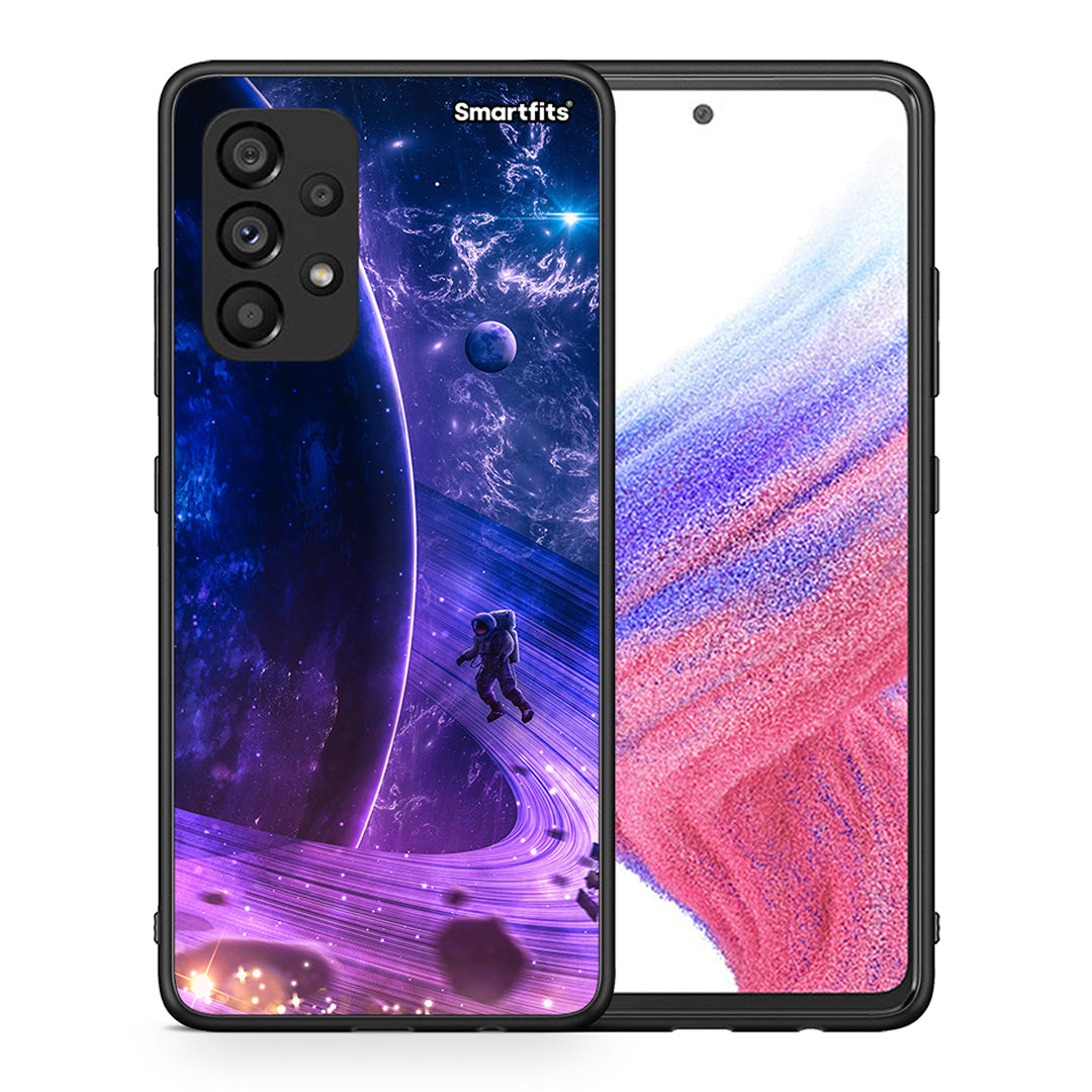 Θήκη Samsung A53 5G Lost Astronaut από τη Smartfits με σχέδιο στο πίσω μέρος και μαύρο περίβλημα | Samsung A53 5G Lost Astronaut case with colorful back and black bezels
