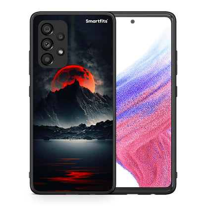 Θήκη Samsung A53 5G Red Full Moon από τη Smartfits με σχέδιο στο πίσω μέρος και μαύρο περίβλημα | Samsung A53 5G Red Full Moon case with colorful back and black bezels