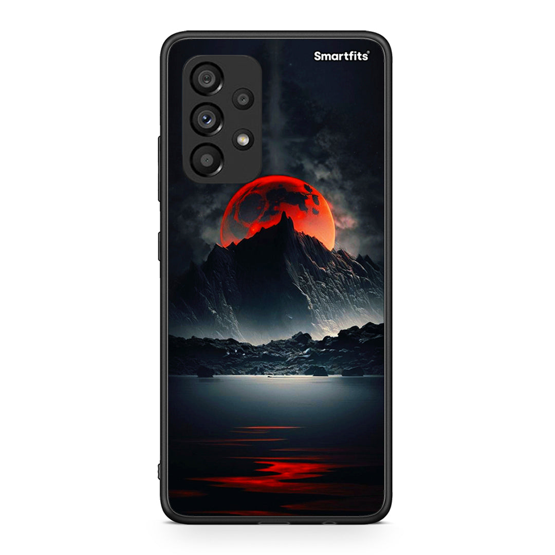 Samsung A53 5G Red Full Moon θήκη από τη Smartfits με σχέδιο στο πίσω μέρος και μαύρο περίβλημα | Smartphone case with colorful back and black bezels by Smartfits