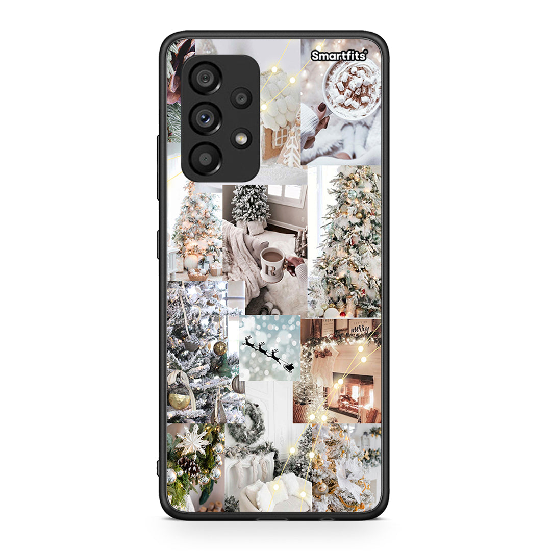 Samsung A53 5G White Christmas θήκη από τη Smartfits με σχέδιο στο πίσω μέρος και μαύρο περίβλημα | Smartphone case with colorful back and black bezels by Smartfits