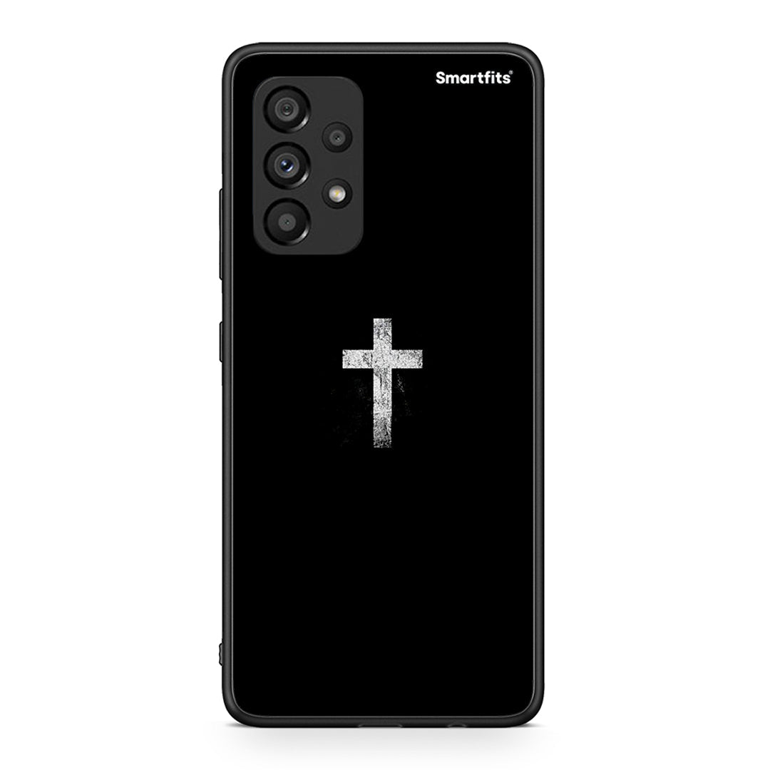 Samsung A53 5G White Cross θήκη από τη Smartfits με σχέδιο στο πίσω μέρος και μαύρο περίβλημα | Smartphone case with colorful back and black bezels by Smartfits