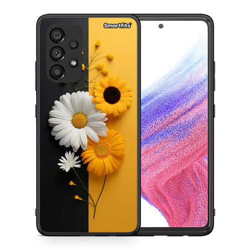 Θήκη Samsung A53 5G Yellow Daisies από τη Smartfits με σχέδιο στο πίσω μέρος και μαύρο περίβλημα | Samsung A53 5G Yellow Daisies case with colorful back and black bezels