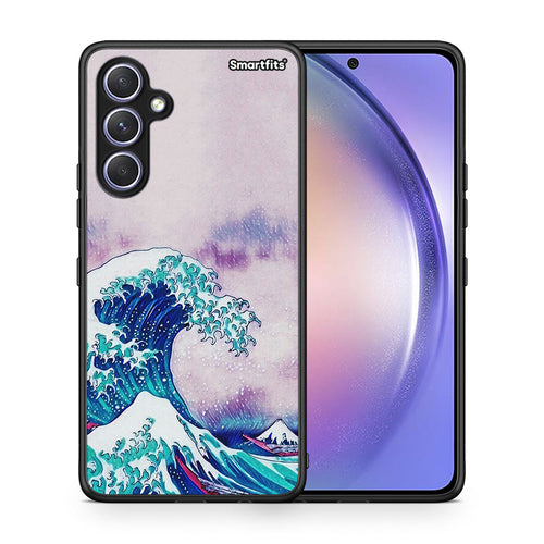 Θήκη Samsung Galaxy A54 Blue Waves από τη Smartfits με σχέδιο στο πίσω μέρος και μαύρο περίβλημα | Samsung Galaxy A54 Blue Waves Case with Colorful Back and Black Bezels