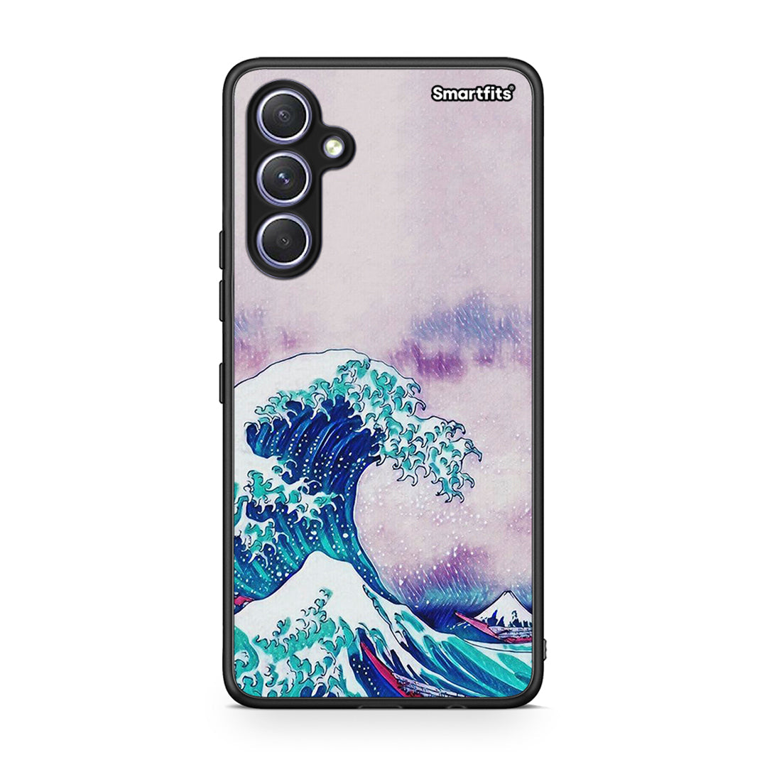 Θήκη Samsung Galaxy A54 Blue Waves από τη Smartfits με σχέδιο στο πίσω μέρος και μαύρο περίβλημα | Samsung Galaxy A54 Blue Waves Case with Colorful Back and Black Bezels