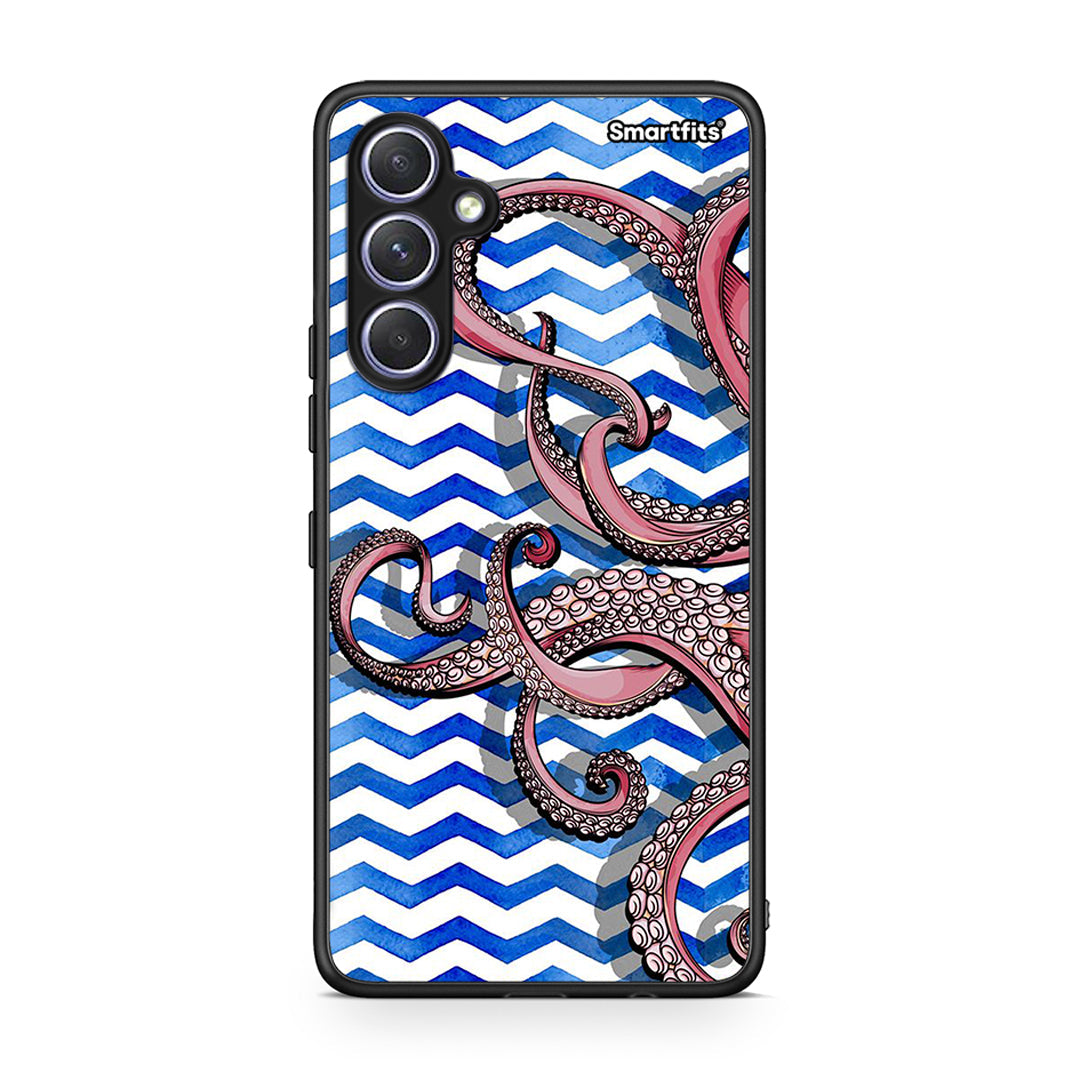 Θήκη Samsung Galaxy A54 Chevron Devilfish από τη Smartfits με σχέδιο στο πίσω μέρος και μαύρο περίβλημα | Samsung Galaxy A54 Chevron Devilfish Case with Colorful Back and Black Bezels