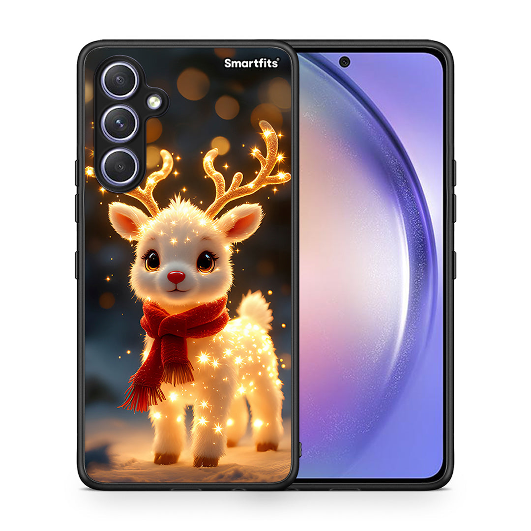 Θήκη Samsung Galaxy A54 Christmas Cutie από τη Smartfits με σχέδιο στο πίσω μέρος και μαύρο περίβλημα | Samsung Galaxy A54 Christmas Cutie Case with Colorful Back and Black Bezels