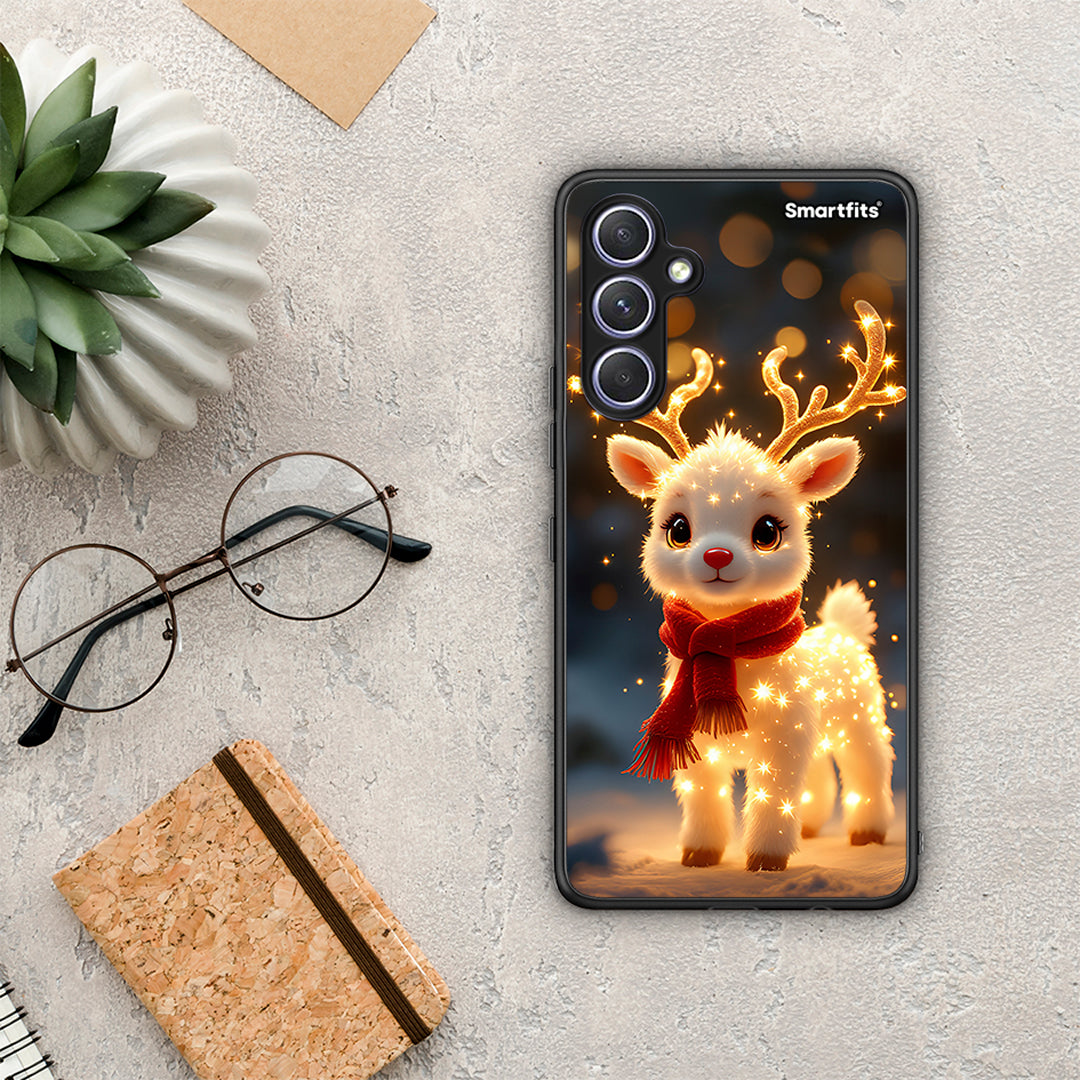 Θήκη Samsung Galaxy A54 Christmas Cutie από τη Smartfits με σχέδιο στο πίσω μέρος και μαύρο περίβλημα | Samsung Galaxy A54 Christmas Cutie Case with Colorful Back and Black Bezels