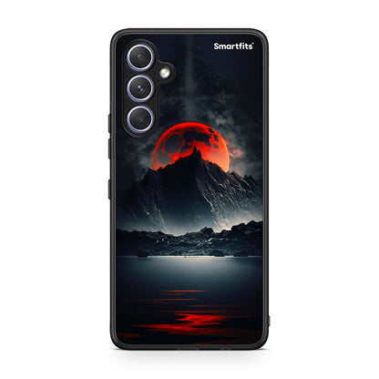 Θήκη Samsung Galaxy A54 Red Full Moon από τη Smartfits με σχέδιο στο πίσω μέρος και μαύρο περίβλημα | Samsung Galaxy A54 Red Full Moon Case with Colorful Back and Black Bezels