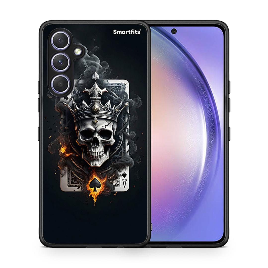 Θήκη Samsung Galaxy A54 Skull King Ace από τη Smartfits με σχέδιο στο πίσω μέρος και μαύρο περίβλημα | Samsung Galaxy A54 Skull King Ace Case with Colorful Back and Black Bezels