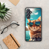 Thumbnail for Θήκη Samsung Galaxy A54 Summer Cat από τη Smartfits με σχέδιο στο πίσω μέρος και μαύρο περίβλημα | Samsung Galaxy A54 Summer Cat Case with Colorful Back and Black Bezels